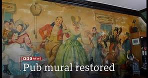Guinness artist John Gilroy's bar mural restored (UK)