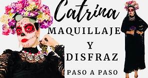 DISFRAZ DE CATRINA FACIL || Y RAPIDO || MAQUILLAJE Y DIADEMA PASO A PASO || CATHY TIPS