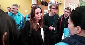 Ukraine crisis: Angelina Jolie meets displaced at Lviv railway station
