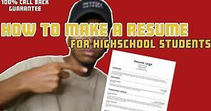 How To Make A Resume With No Job Experience In Highschool