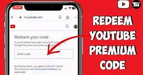 How to Redeem YouTube Premium Code | YouTube Premium Code Redeem (Android/iOS)
