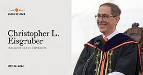 Princeton President Christopher L. Eisgruber addresses the Class of 2023
