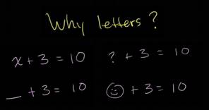 Why all the letters in algebra?