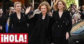 Doña Sofía, junto a sus hijas, asiste al funeral de su hermano cuarenta días después de su muerte