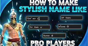 How To Make Stylish Name Like Pro Players || Best App For Free Fire Name Style