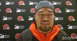 Sione Takitaki speaks to the media