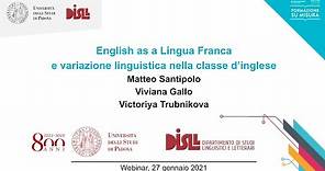 English as a Lingua Franca e Variazione Linguistica nella classe di inglese