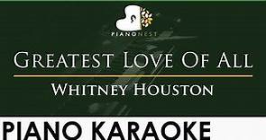 Whitney Houston - Greatest Love Of All - LOWER Key (Piano Karaoke Instrumental)