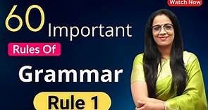 60 Important Rules Of Grammar || Rule - 1 || Basic English Grammar in Hindi || English With Rani Mam