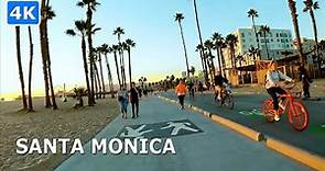 [4K] Sunset in Santa Monica Pier - Los Angeles, California | Virtual Walking Tour