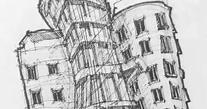 The dancing house by Frank O Gehry - Architects' Sketches