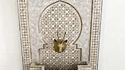 Outdoor and Indoor Water Fountain for Garden Decor - Mosaic Wall Fountain - Handmade Moroccan Fountain | Mid Century Mosaic Fountain - Waterfall Founatin (48 x 30 inches)