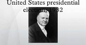 United States presidential election, 1932