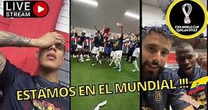 Celebración de los jugadores de la selección ecuatoriana tras haber clasificado al mundial de Qatar