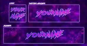 Purple 💎YouTube Banner Template💎 - Logo - Twitter Header Template (Free Download)
