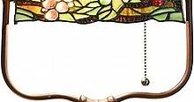 Bieye L10764 Grape Tiffany Style Stained Glass Banker Desk Lamp for Reading Working, 14-inches Tall