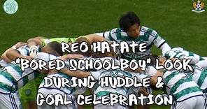 Reo Hatate "Bored Schoolboy" Look During Huddle + Goal Celebration - Celtic 3 - Kilmarnock 1