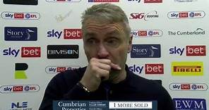 Paul Simpson speaking after the Oxford defeat