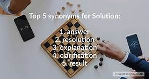 Synonyms for Solution (with pronunciation)