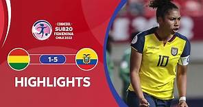 CONMEBOL Sub20 FEM 2022 | Bolivia 1-5 Ecuador | HIGHLIGHTS