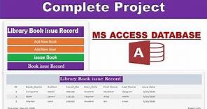Library||Complete Microsoft Access Project|| Library Books issue Record Database||