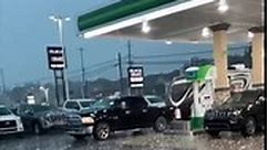 Davison gas station becomes shelter from hail storm