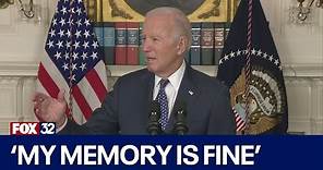 Biden insists 'my memory is fine' as he angrily criticizes Special Counsel report