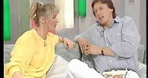 Cheryl Baker demonstrates the perils of wearing a short skirt on live television!