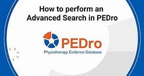 How to perform an Advanced Search in PEDro – English