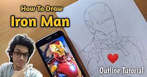 How To Draw Iron Man Step By Step Outline Tutorial | Iron Man Drawing Tutorial 🔥😍❤ #Iron_man