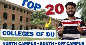 Top 20 colleges of Delhi University 😱😱 NORTH + SOUTH + OFF campus