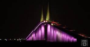 Sunshine Skyway Bridge debuts colorful new LED lights