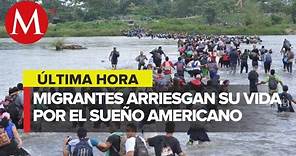 Reportan cruce masivo de migrantes en el Río Bravo