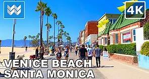 [4K] Venice Beach to Santa Monica Pier Walk in Los Angeles, California - Walking Tour & Travel Guide