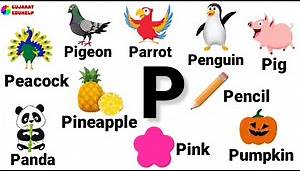 P Letter words in English | Words starting with Letter P | P Letter words with pictures