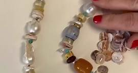Lizzie Fortunato on Instagram: "Step into the studio with Lizzie👆For a close up look at our new Concha Necklace 🐚 This mixed-medium strand features hand-blown glass beads, turquoise, citrine, hessonite garnet, horn, shell, & resin 〰️ The result is a versatile art-object easily dressed up or down for all occasions 💙 #lizziefortunato"