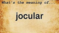 Jocular Meaning | Definition of Jocular