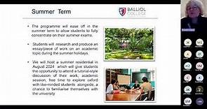 Balliol College Access Programme Information Evening - 17th October 2023