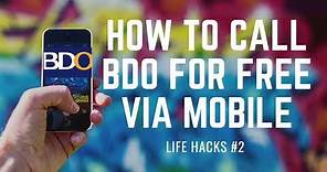 How to contact or call BDO for free via mobile phone