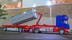 FANTASTIC RC truck in 1:32 scale! Amazing container Scania + trailer!