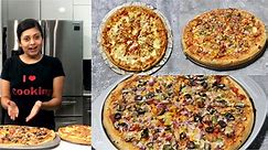 How to make Cheese Stuffed Crust Pizza Pie & Veggie Lovers Pizza Pie Video Recipe | Bhavna's Kitchen