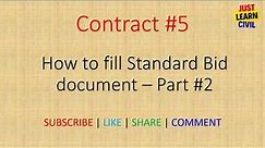 [Contract #5] HOW TO FILL STANDARD BIDDING DOCUMENT PART-2| BID DOCUMENT FEE|PRE BID MEETING