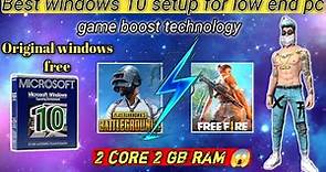 Best windows setup in low end pc for free fire | How to play free fire in 2 gb ram pc part 1