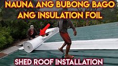 Shed Roof Installation na may Insulation foam at Update sa palitada at electrical installation