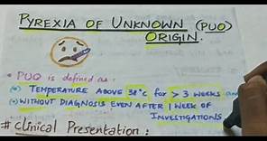 Pyrexia of Unknown origin (PUO) | Microbiology | Handwritten notes