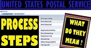 UNITED STATES POSTAL SERVICE: HIRING PROCESS STEPS - WHAT DO THEY MEAN? ARE YOU HIRED? ANSWERED!!