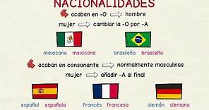 Aprender español: Los adjetivos de las nacionalidades 🌍 (nivel básico)