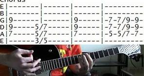 Nazareth Hair Of The Dog Guitar Lesson with Chords and TAB Tutorial also by Guns N Roses