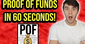 How to Get a Proof of Funds Letter in 60 Seconds | Wholesaling Real Estate