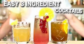 3 Very Easy 3 Ingredient Cocktails | Cocktail Recipes